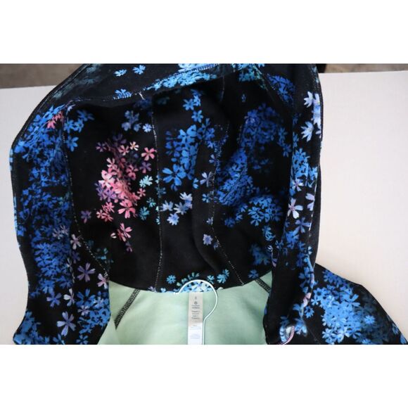 Lululemon W4C68S Women's Sz 8 Black Floral Scuba L/S Full Zip Hoodie RARE - Picture 12 of 14